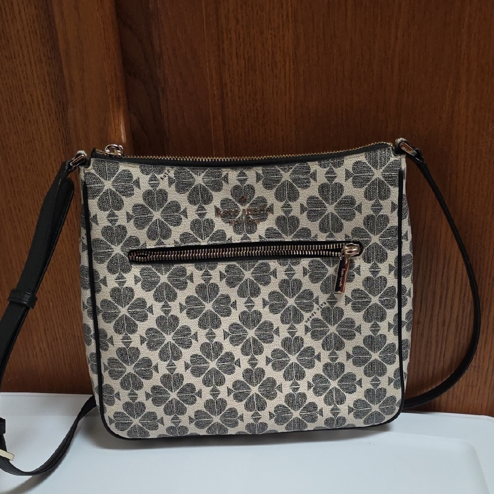 Kate Spade Black and Cream Floral Crossbody Bag